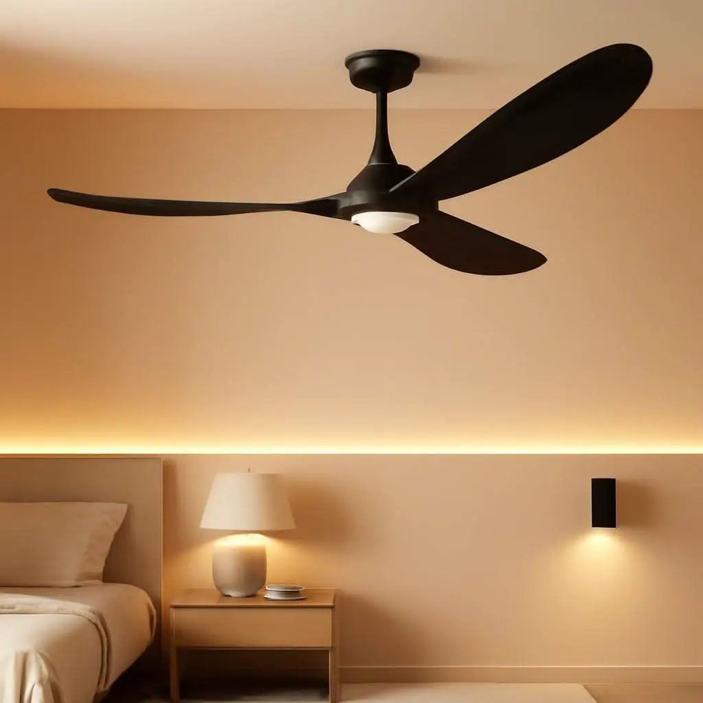 52Inch Matte Black Ceiling Fan Indoor Outdoor Low Noise from PriceLows™
