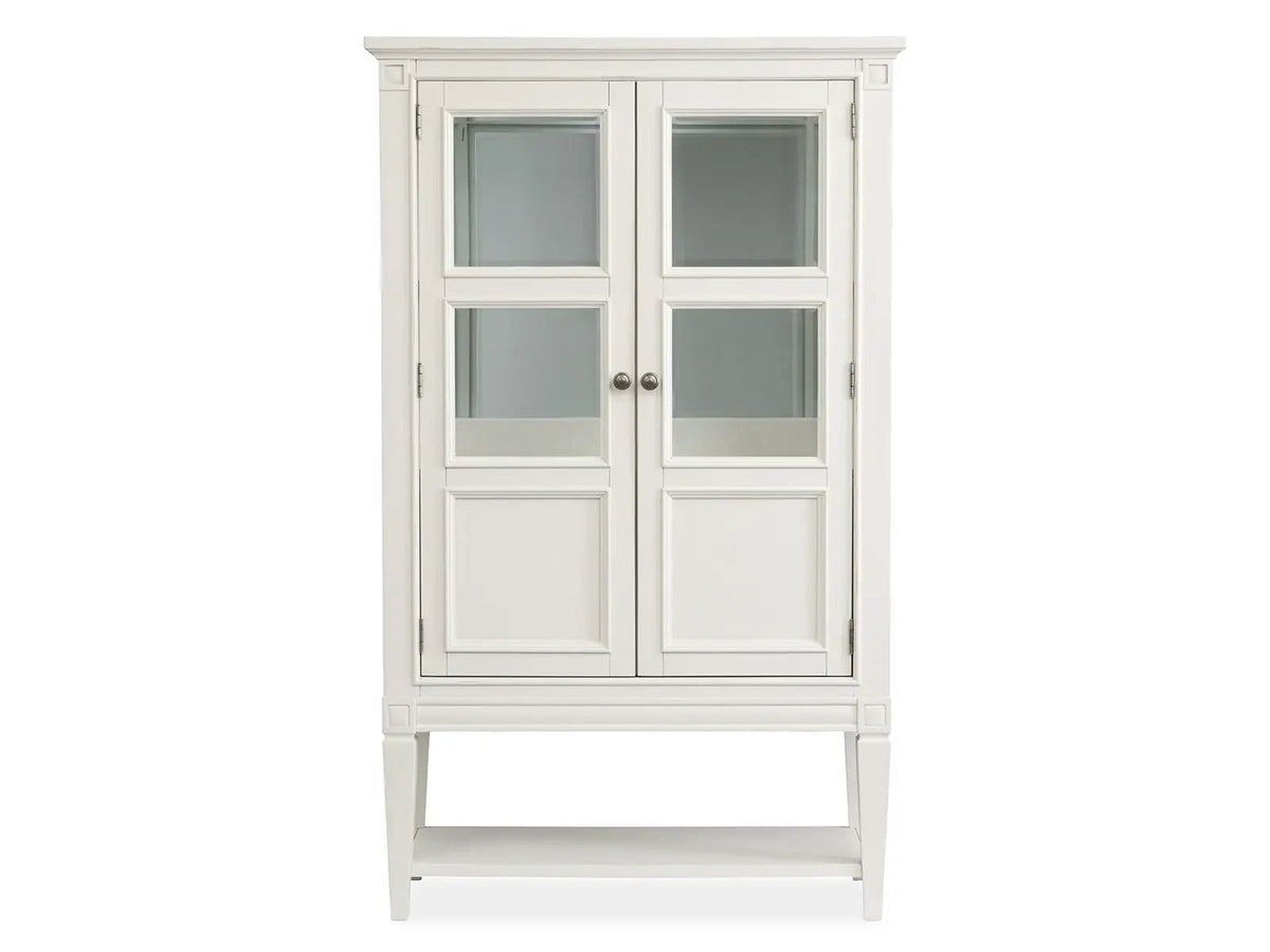 Willowbrook Display Cabinet | 18 x 40 x 66 in | Tempered Glass & Veneer | Egg Shell White
