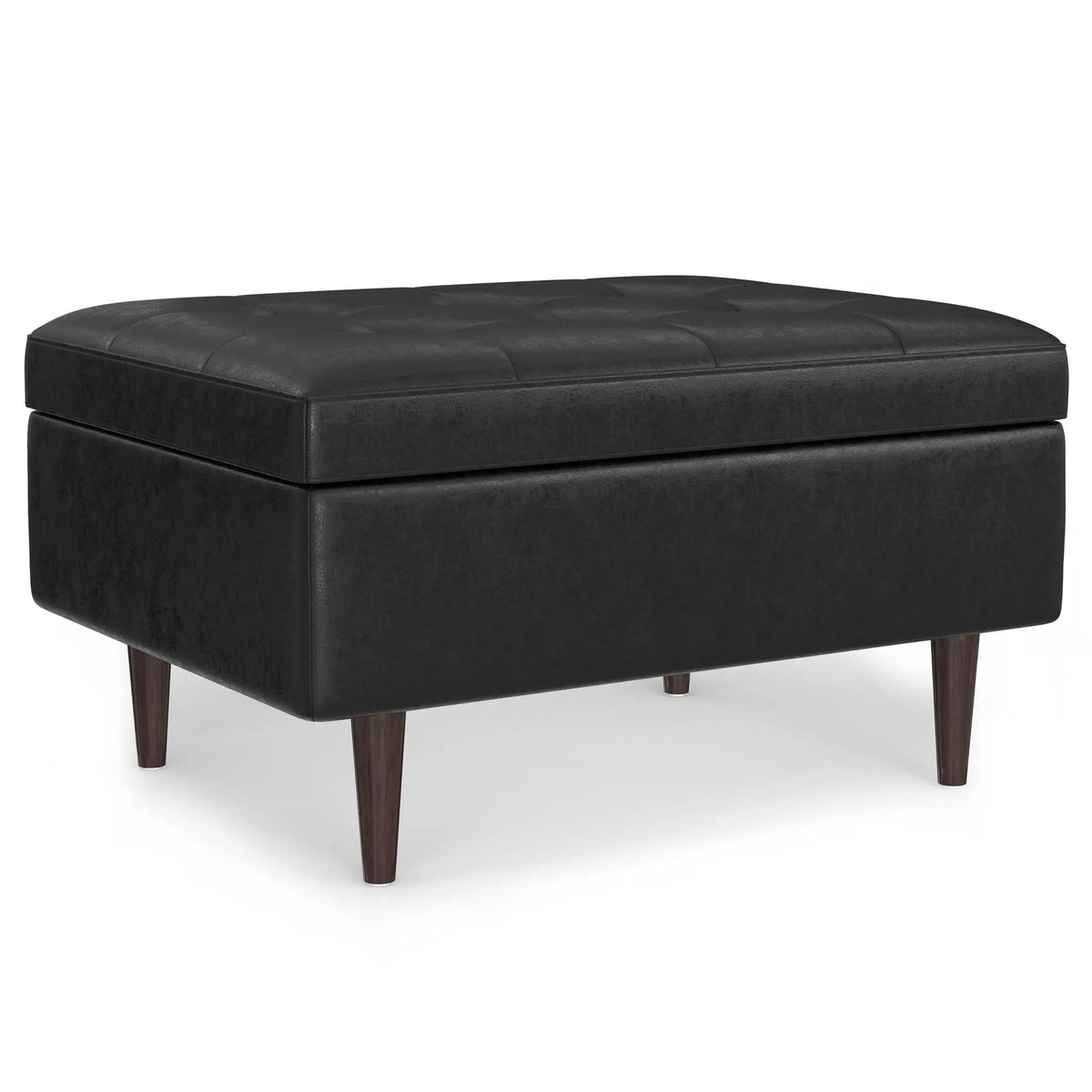 Shay Large Square Storage Ottoman | Coffee Table Design | Hydraulic Lift-Up Lid | Mid-Century Style