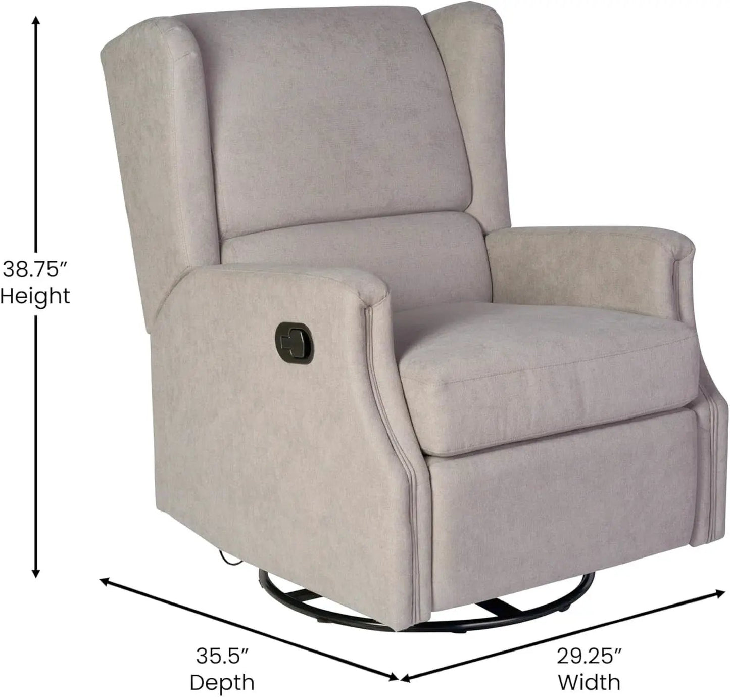 Omma Swivel Glider Rocking Recliner 360 Degree Swivel Light Gray from PriceLows™