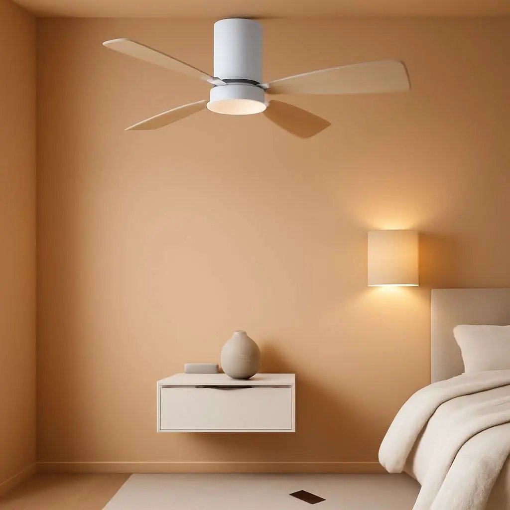 White 42 Inch Ceiling Fan With Lights Quiet DC Motor from PriceLows™