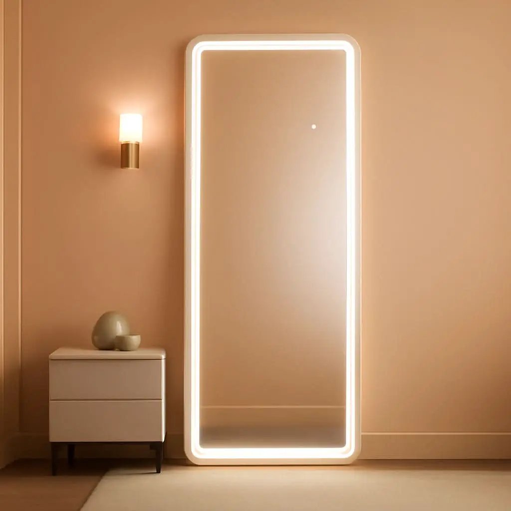 LED 20x63 Full Length Mirror With 3 Color Lights For Bedroom from PriceLows™