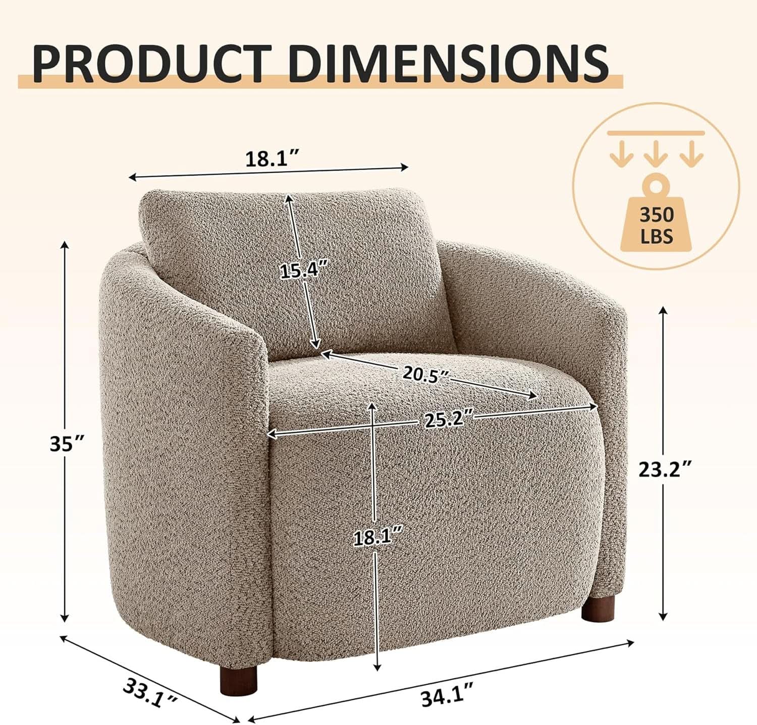Boucle Barrel Chair Set 2 CloudSoftSherpaLounge Velvet from PriceLows™