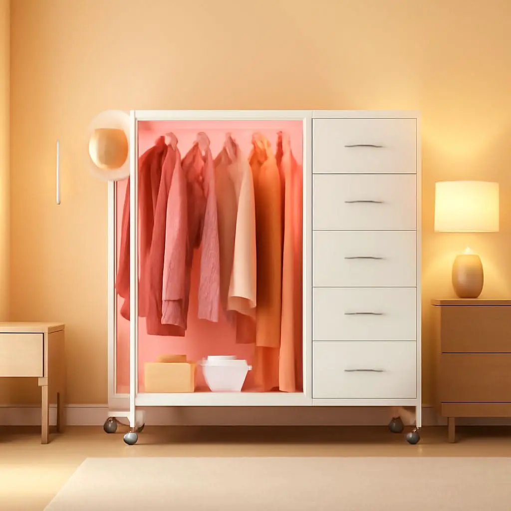 White Dresser With Rack And Charging Station Five Drawers from PriceLows™