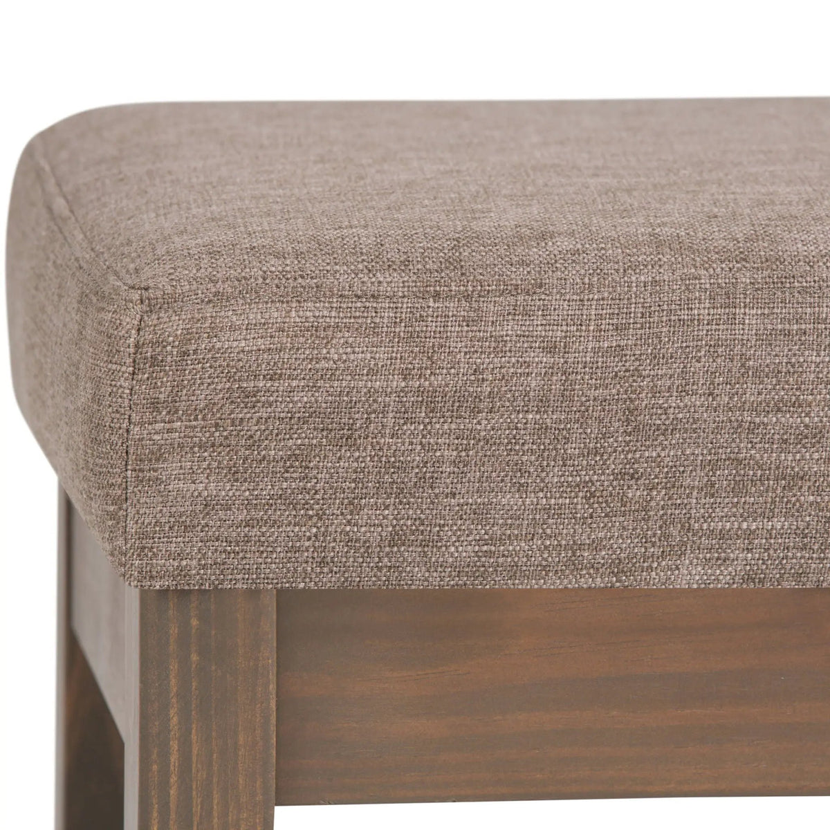 Milltown Upholstered Ottoman Bench | Driftwood Solid Wood Base | Versatile Design | 44.5 Inch Width