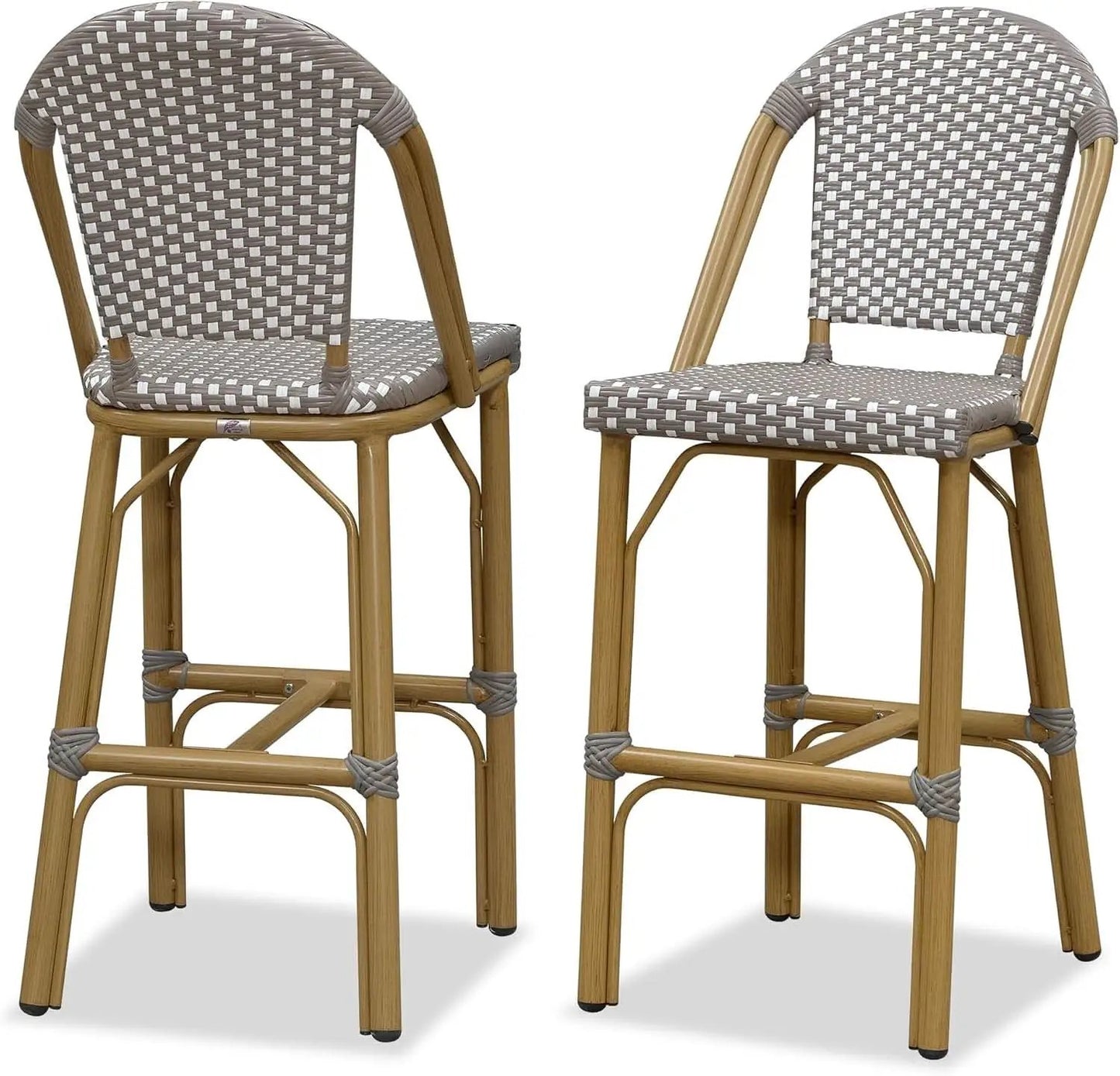 French Style Rattan Bar Stools Set for Outdoor Spaces from PriceLows™