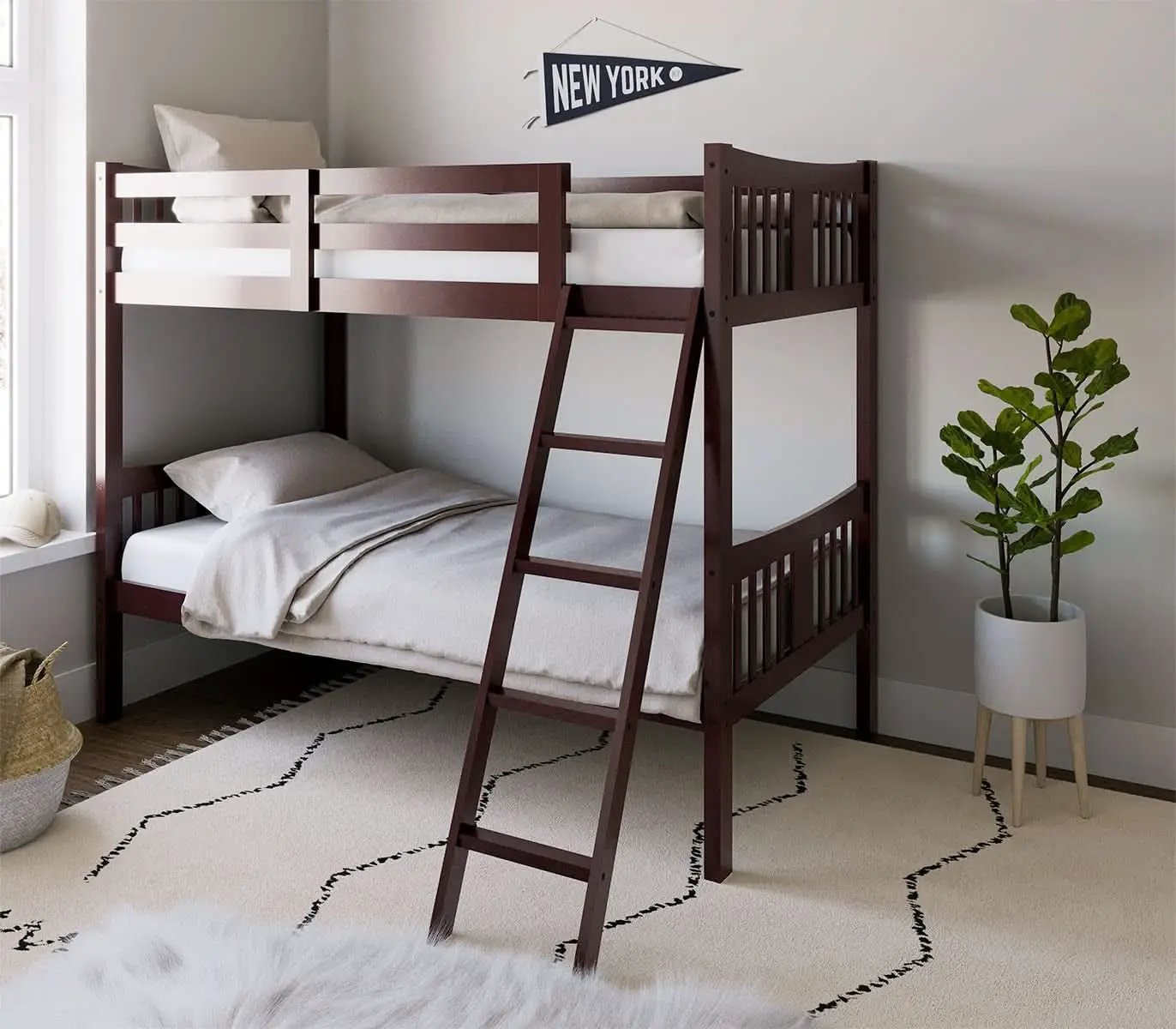 Espresso Twin Over Twin Bunk Bed GREENGUARD Gold Certified from PriceLows™