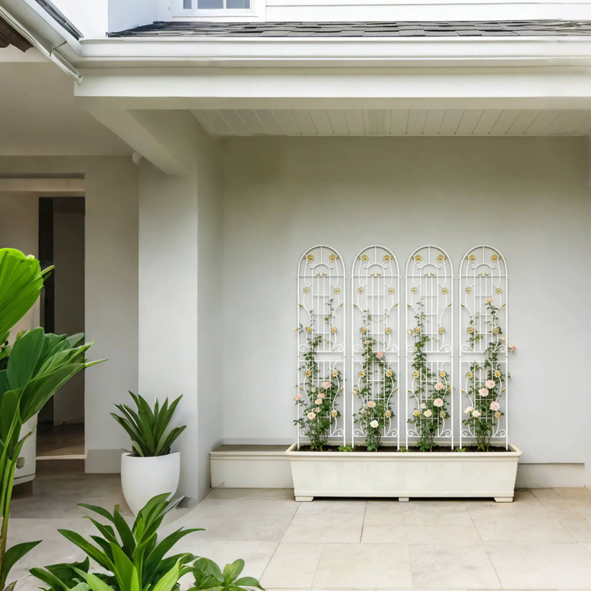 Metal Garden Trellis | Galvanized Steel | Powder Coated | 4 Piece Set