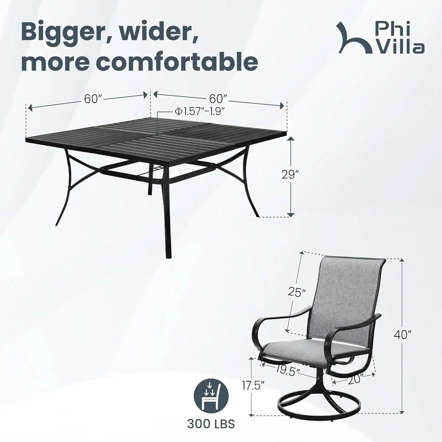 Outdoor Dining Set 9 With Square Table And 8 Swivel Chairs from PriceLows™