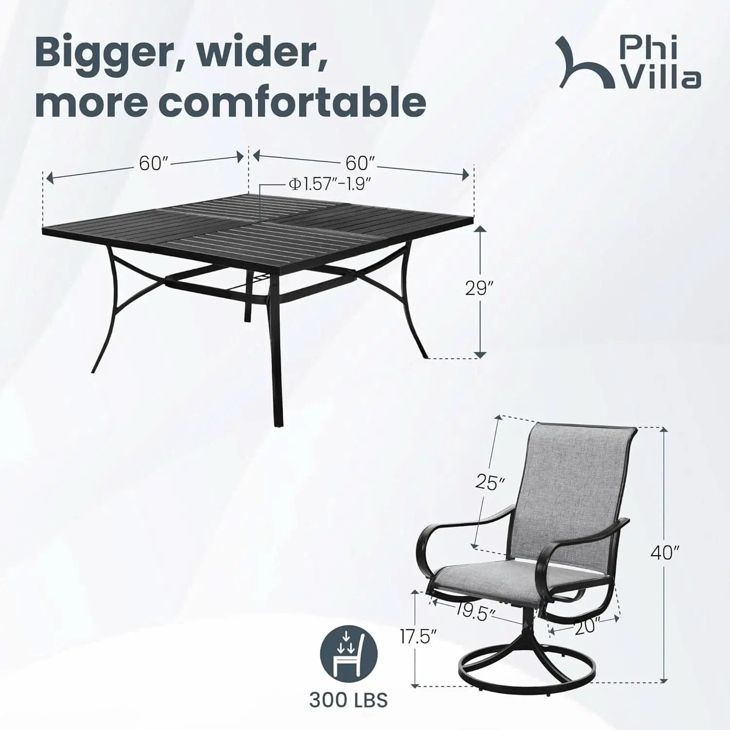 Outdoor Dining Set 9 With Square Table And 8 Swivel Chairs from PriceLows™
