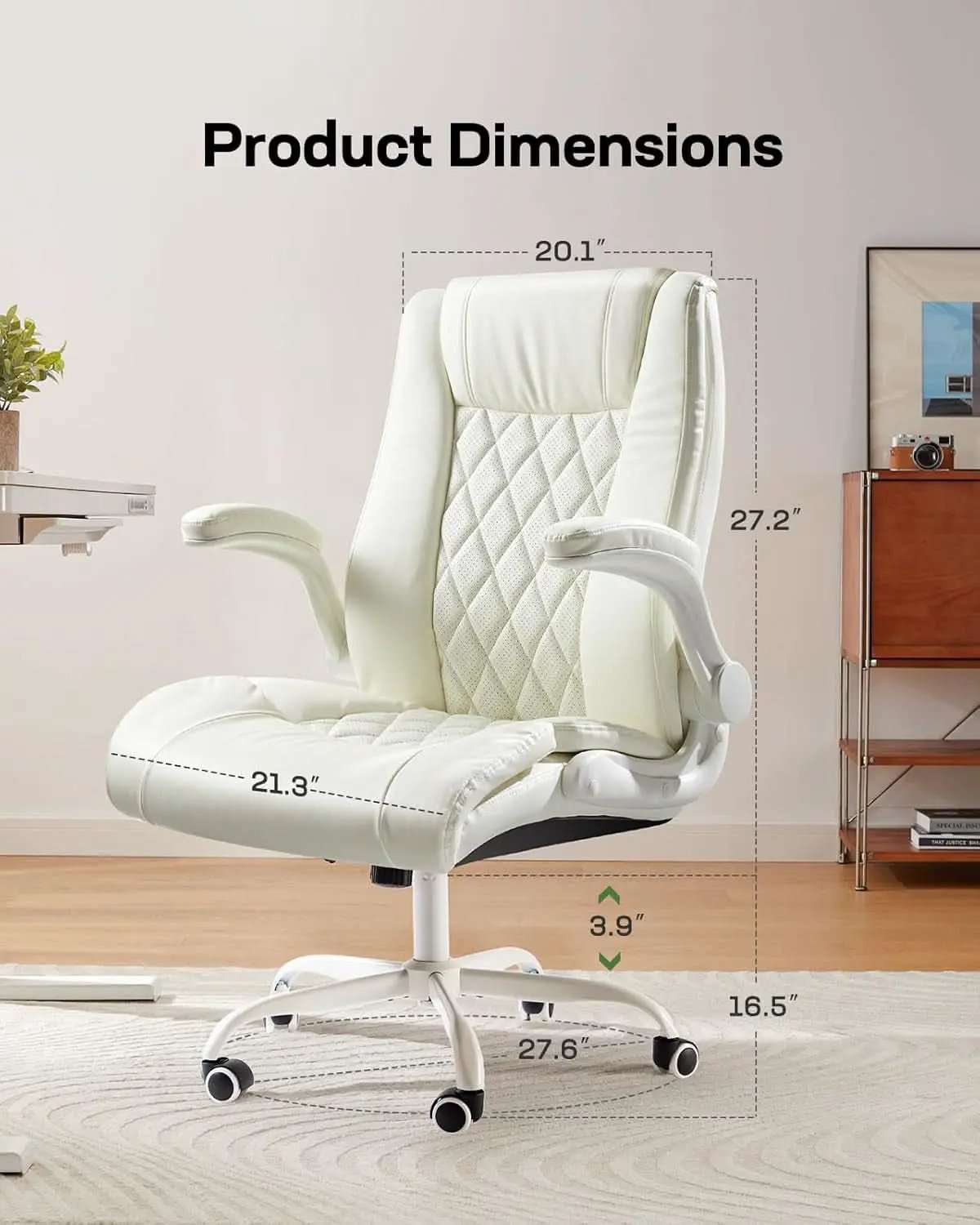 PU Leather Executive Office Chair With Flip Up Armrests from PriceLows™