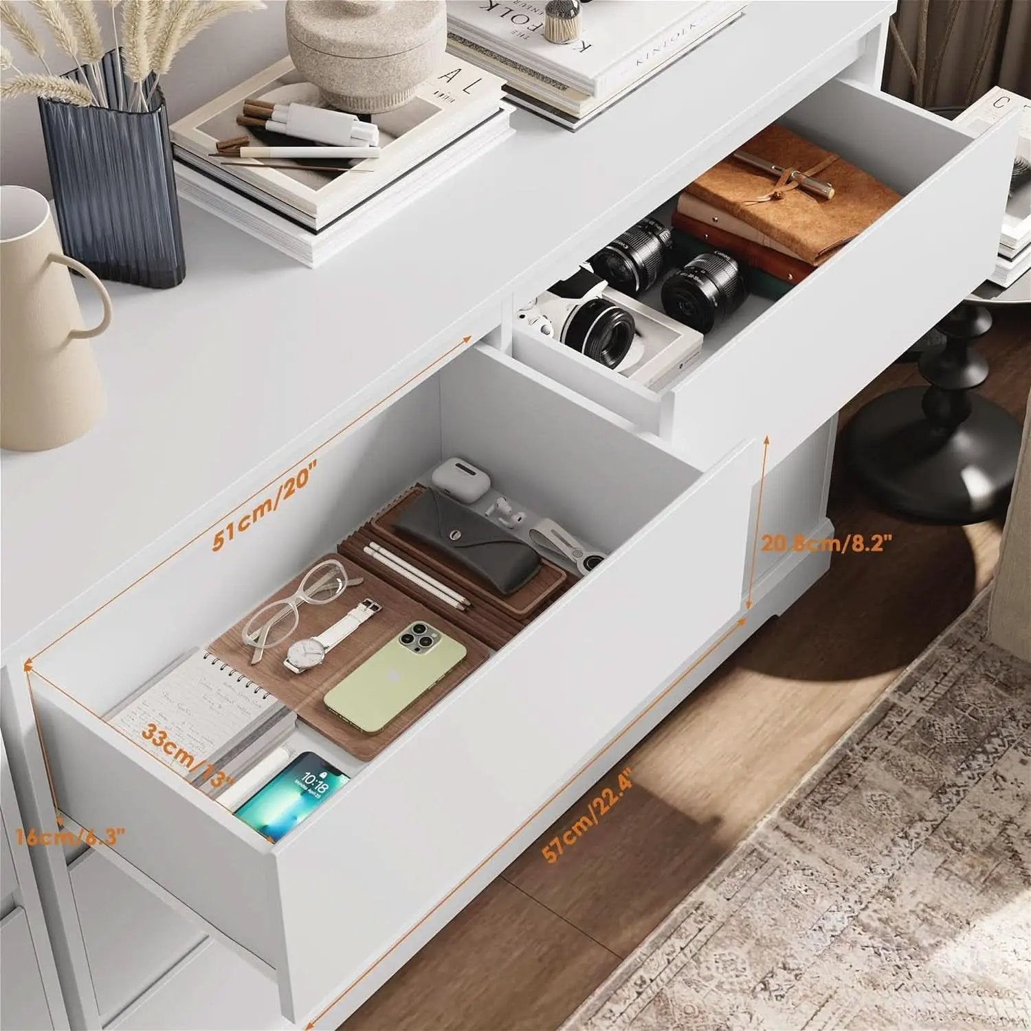 White Six Drawer Dresser For Bedroom Storage Solutions from PriceLows™