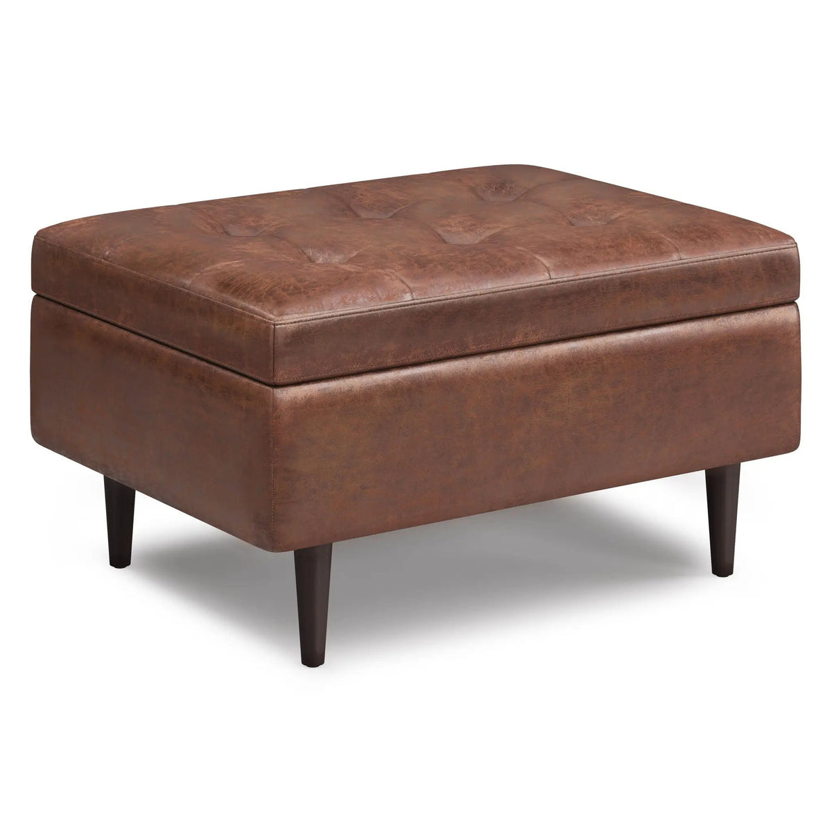 Shay Large Square Storage Ottoman | Coffee Table Design | Hydraulic Lift-Up Lid | Mid-Century Style