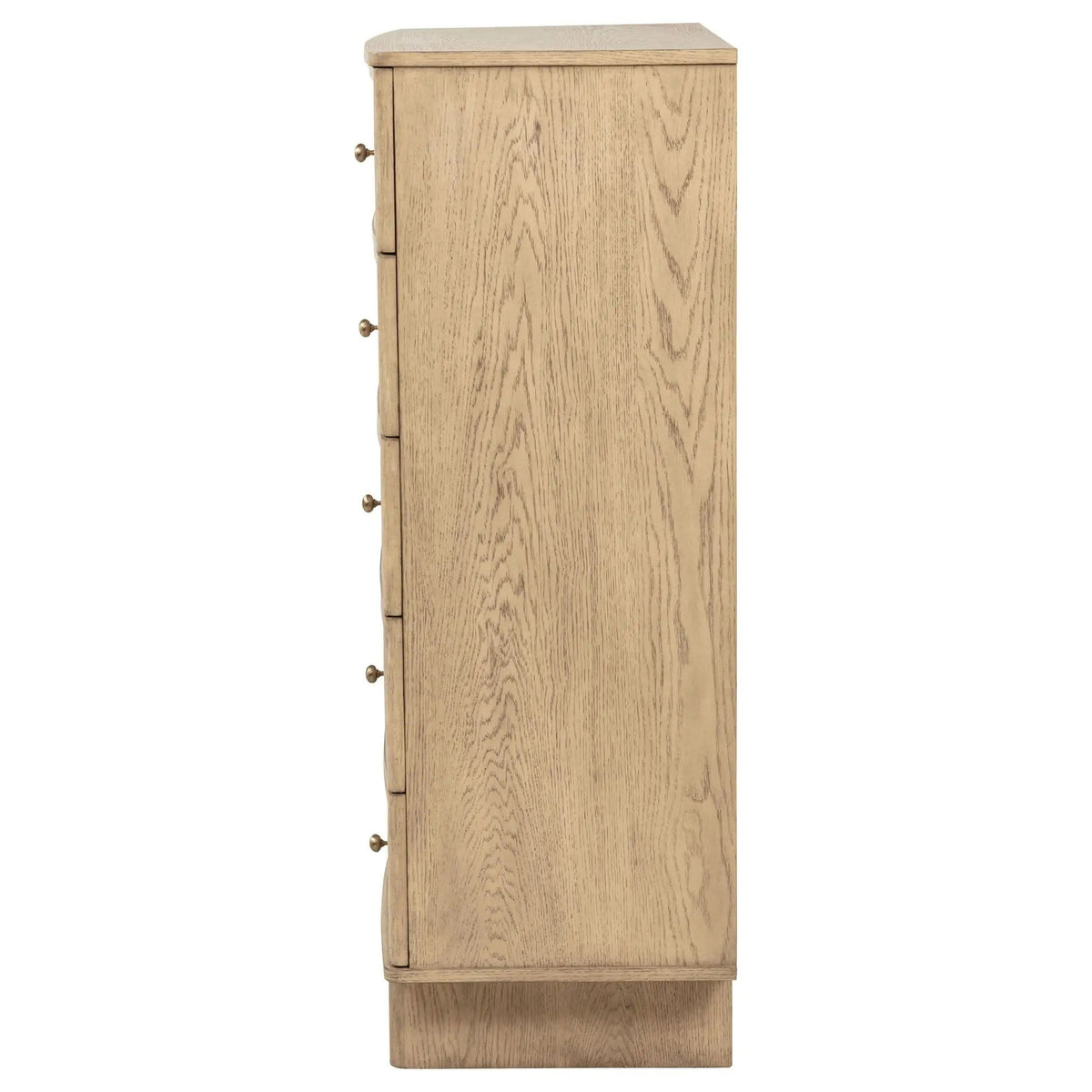 Kailani 5-drawer Bedroom Chest of Drawers Beige | 38 x 19 x 53.5 in | Engineered Wood & Oak Veneer | Oak