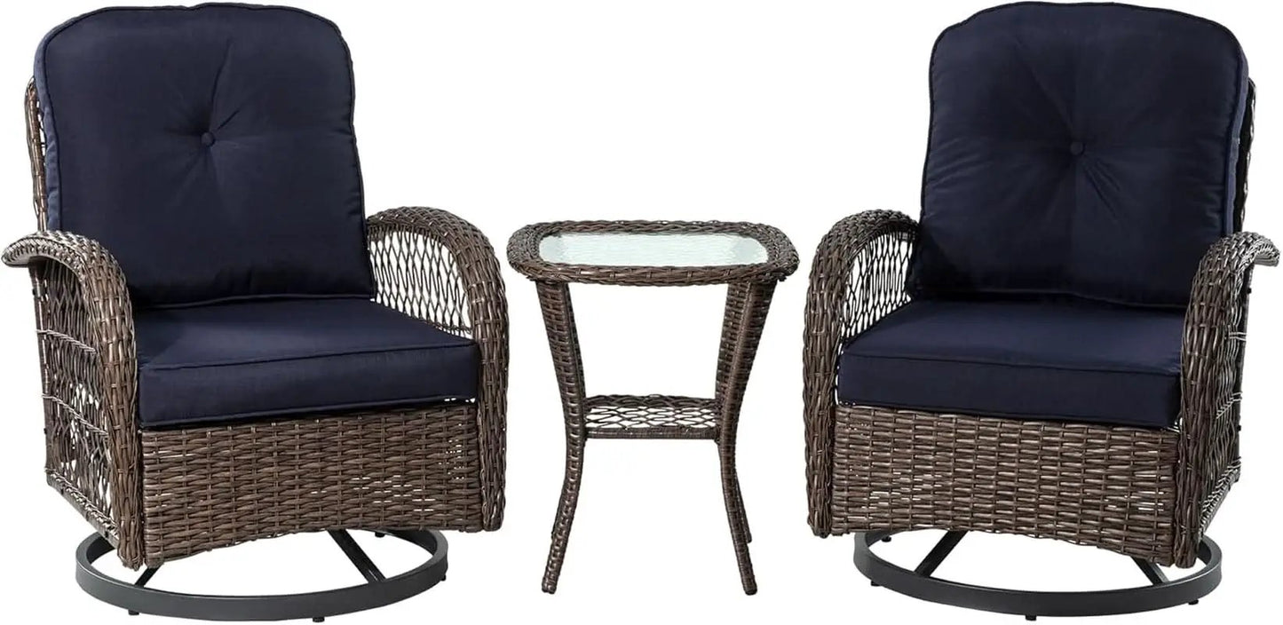 Outdoor Wicker Swivel Glider Rocker Patio Furniture Set from PriceLows™