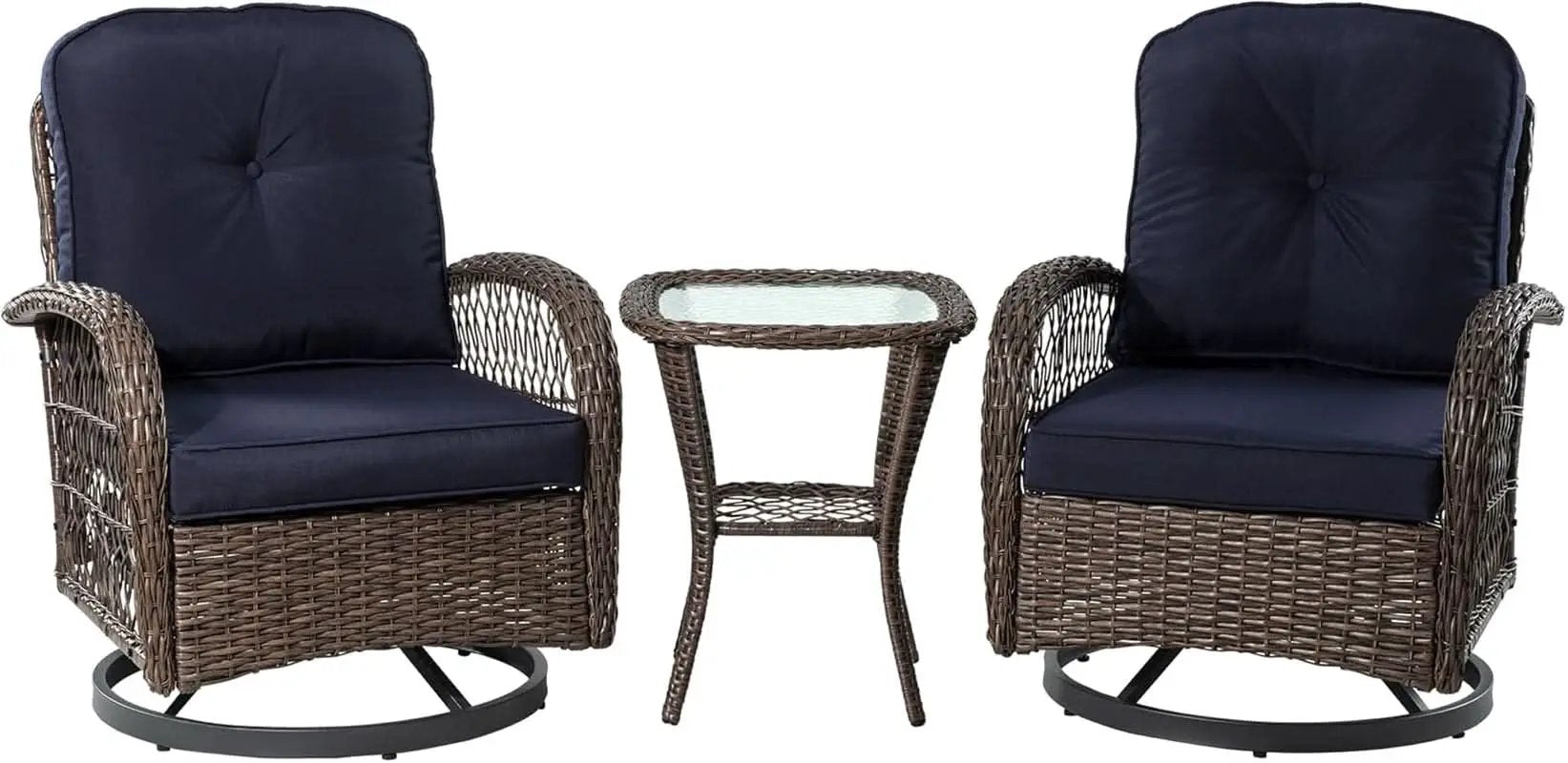 Outdoor Wicker Swivel Glider Rocker Patio Furniture Set from PriceLows™