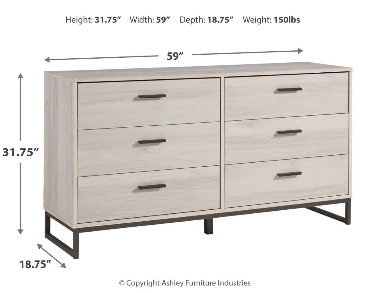 Socalle Six Drawer Dresser | 2 Pieces | Bedroom Furniture | Bedroom