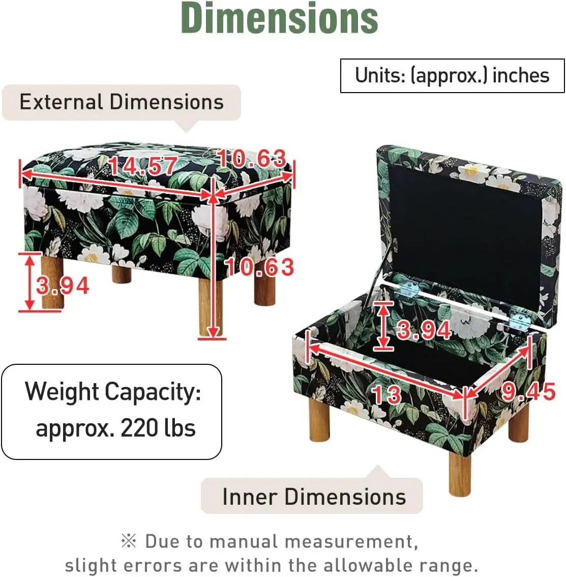 Multifunctional Storage Ottoman With Hidden Lid from PriceLows™
