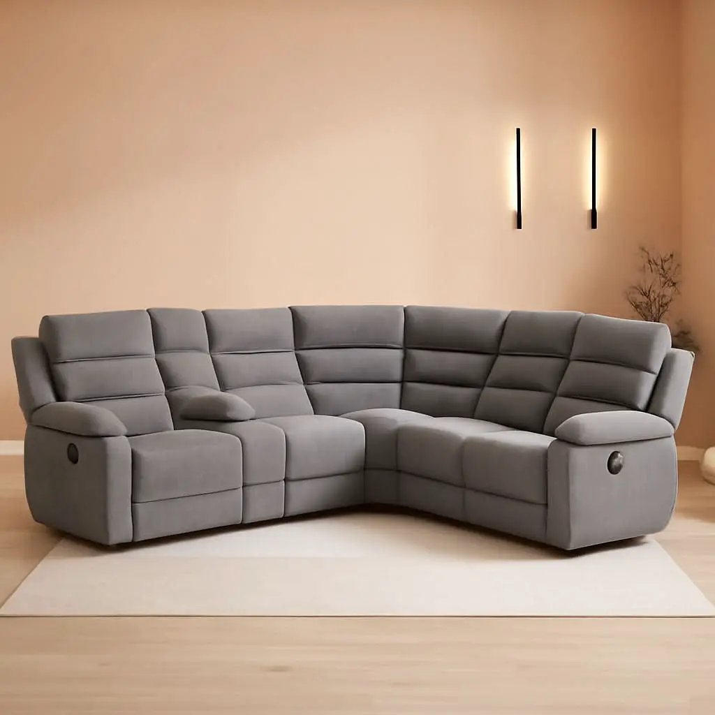David 3-Piece Motion Sectional Sofa In Smoke Manual Reclining from PriceLows™
