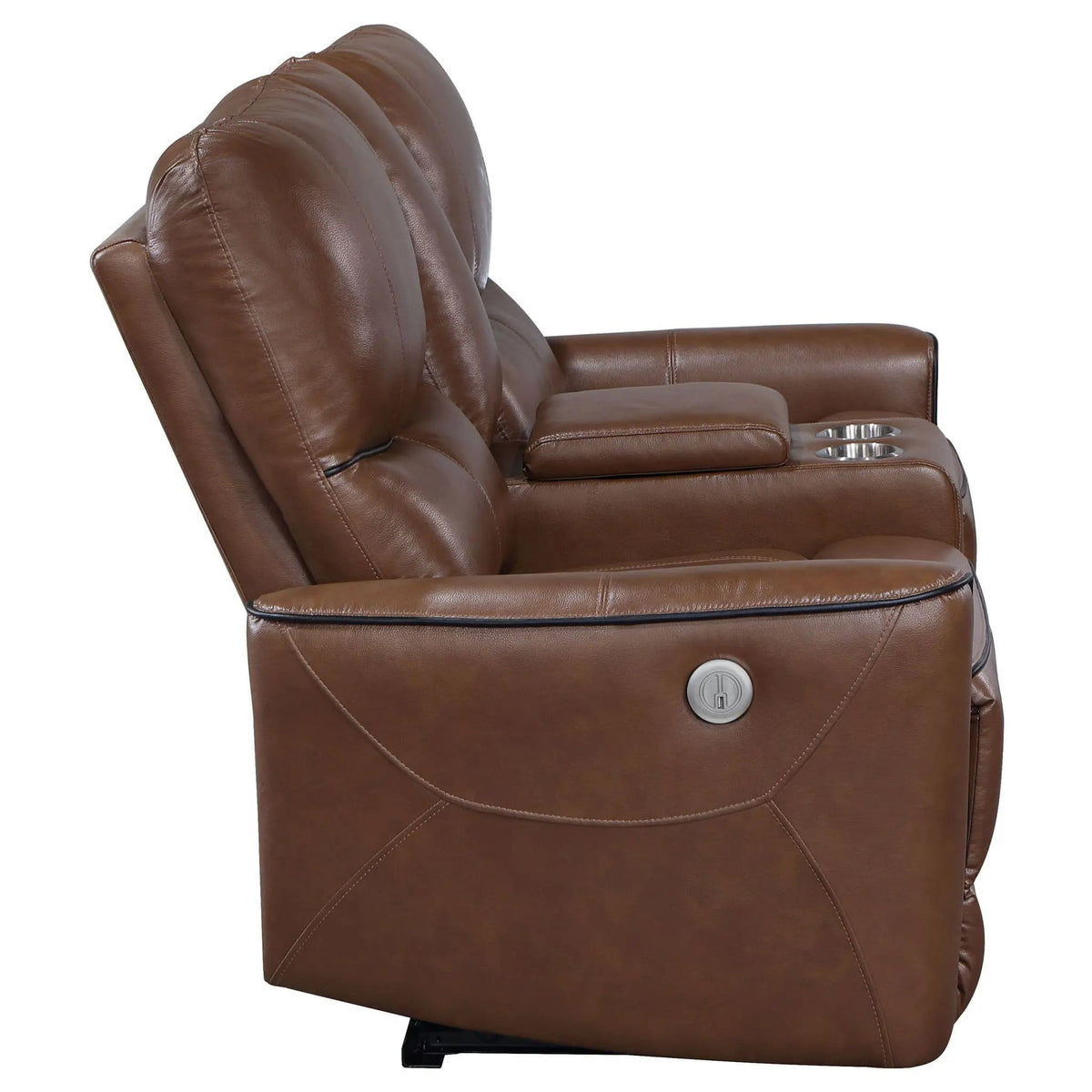 Greenfield Upholstered Power Reclining Loveseat Saddle | 71.75 x 37 x 39.75 in | Plywood | Brown