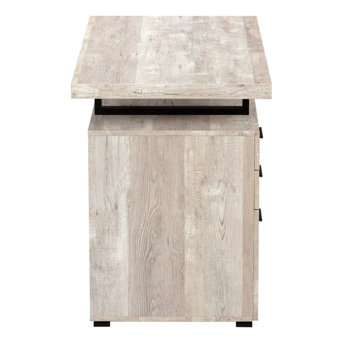 48 Inch Reversible Computer Desk | Laminate Finish | U-Shaped Metal Legs | Ample Storage Drawers