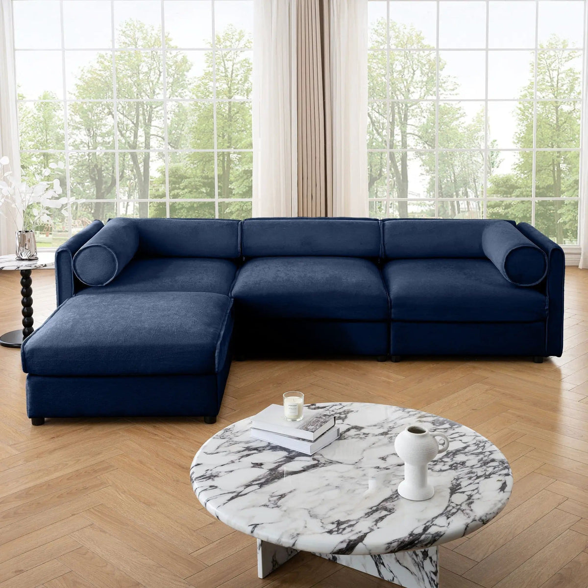 Contemporary Elegant Sofa With Storage And Ottoman 2 Piece Living Room Set | 2 Piece Living Room Set | Living Room Furniture | Living Room