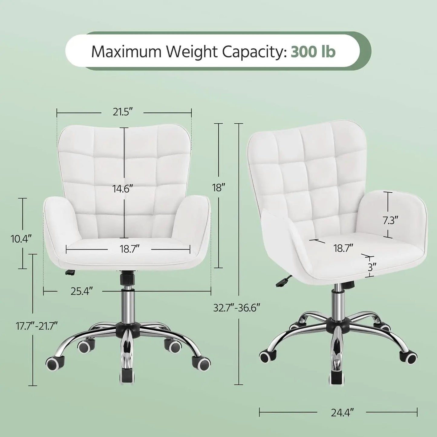 Ergonomic Faux Leather Office Chair White Adjustable from PriceLows™