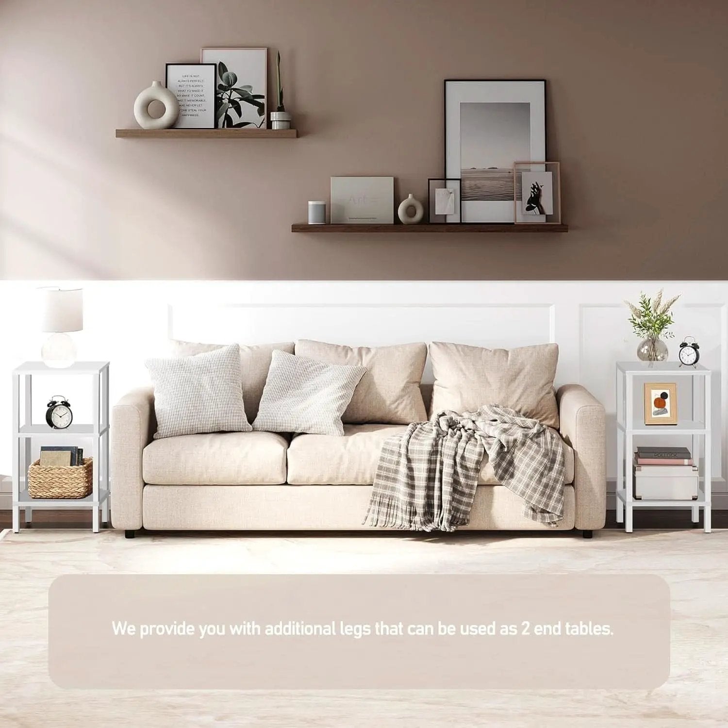 Six Tier Tall White Bookshelf For Small Spaces Living Room from PriceLows™