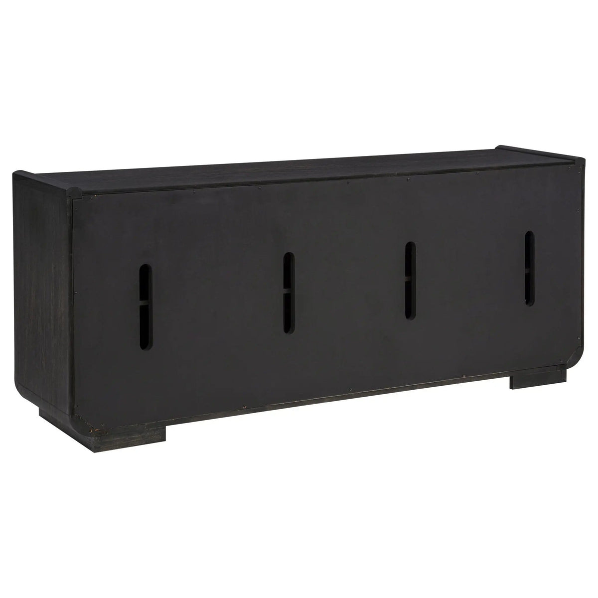 Leandro 72-inch 4-door TV Stand Media Console Burnished | 72 x 18 x 30.25 in | Engineered Wood & Veneer | Black