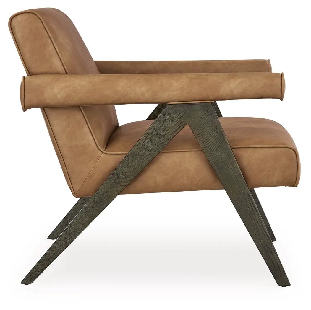 Goda Accent Chair | 2 Pieces | Solid Wood & Faux Leather | Living Room