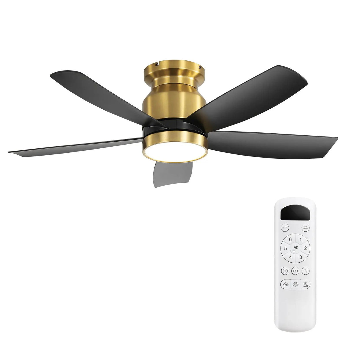 Flush Mount Ceiling Fan | 42 Inch Span | 22W 3CCT LED Light | DC Motor With Remote