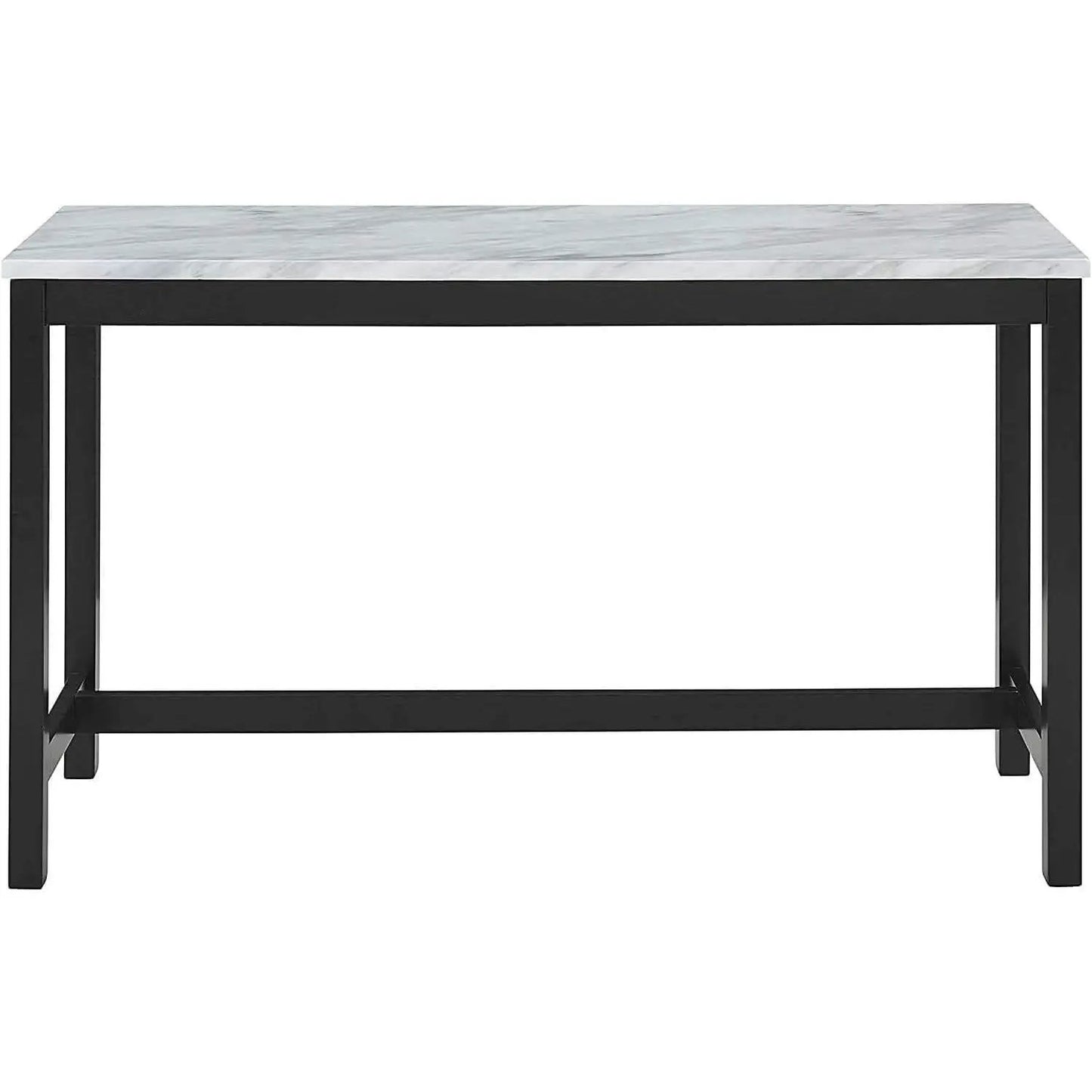 Blue Velvet Bar Table Set With Faux Marble Top 4 Piece from PriceLows™