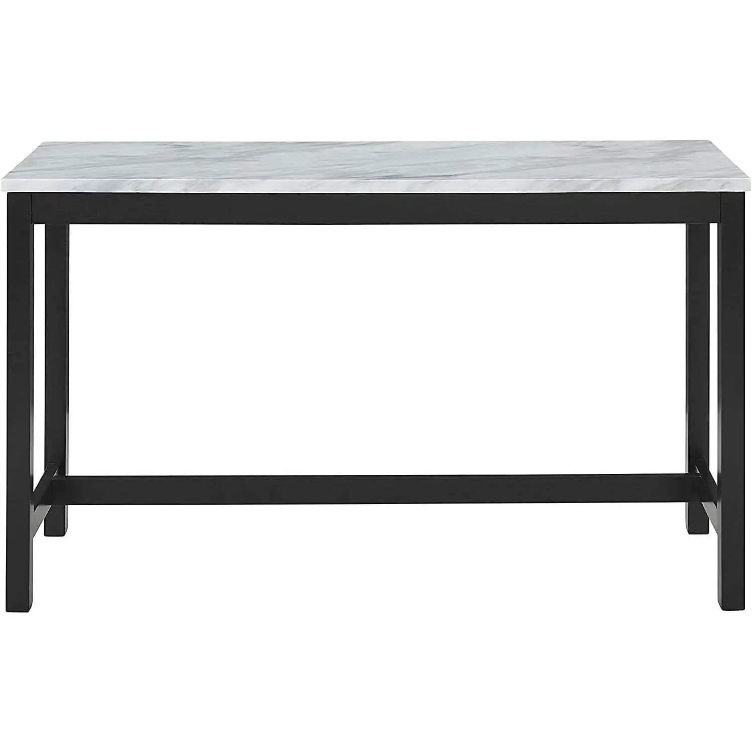 Blue Velvet Bar Table Set With Faux Marble Top 4 Piece from PriceLows™