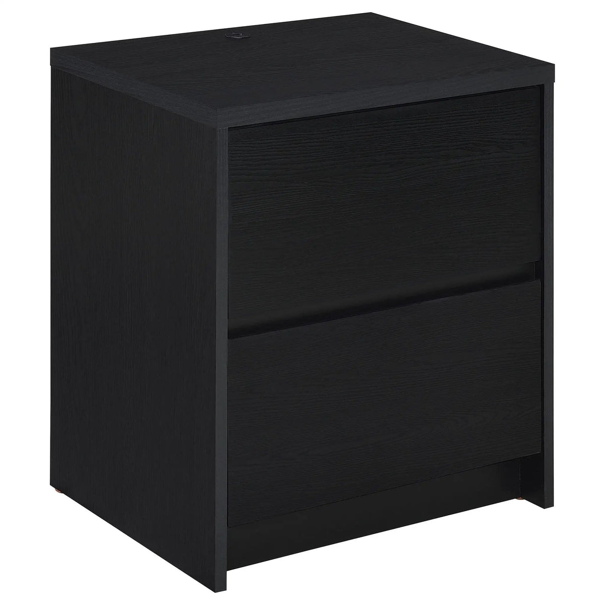Westpark 2-drawer Nightstand LED Lights and USB | 19.75 x 15.5 x 23.5 in | Engineered Wood & Veneer | Black