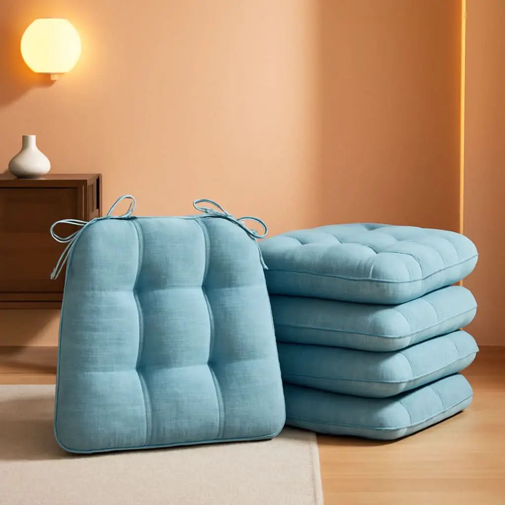 Baby Blue Memory Foam Dining Chair Cushions Set Of 4 15.5x15.5x4 from PriceLows™