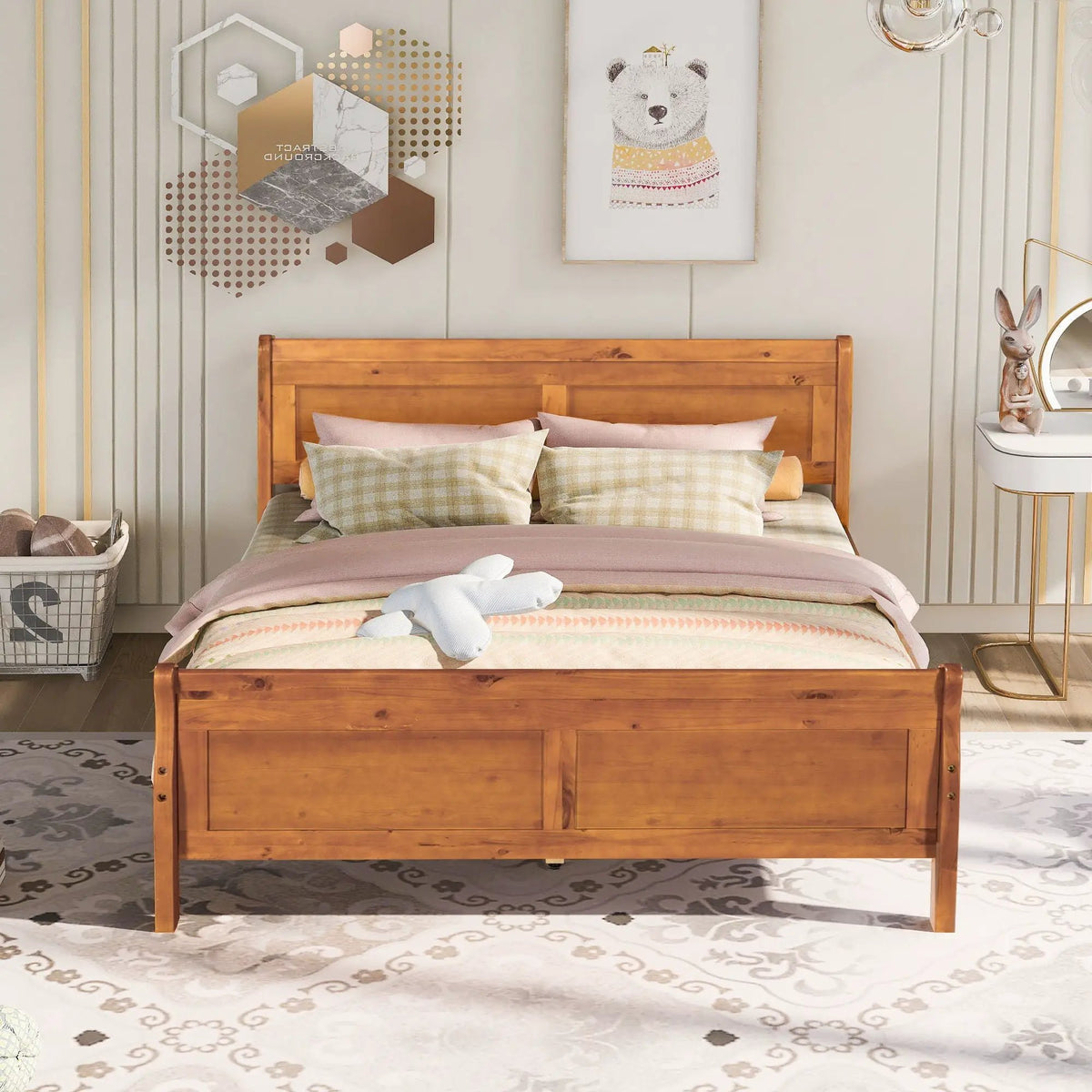 Wood Platform Bed Frame | Headboard Footboard | Wood Slat Support