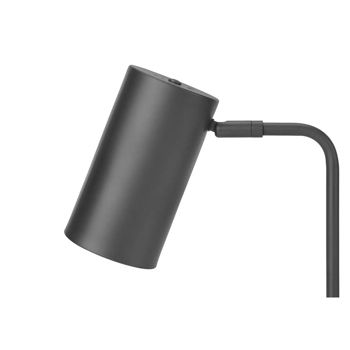 Gray Table Lamp With USB Port | Adjustable Shade | Mid-Century Inspired | 17.75 Inch Height