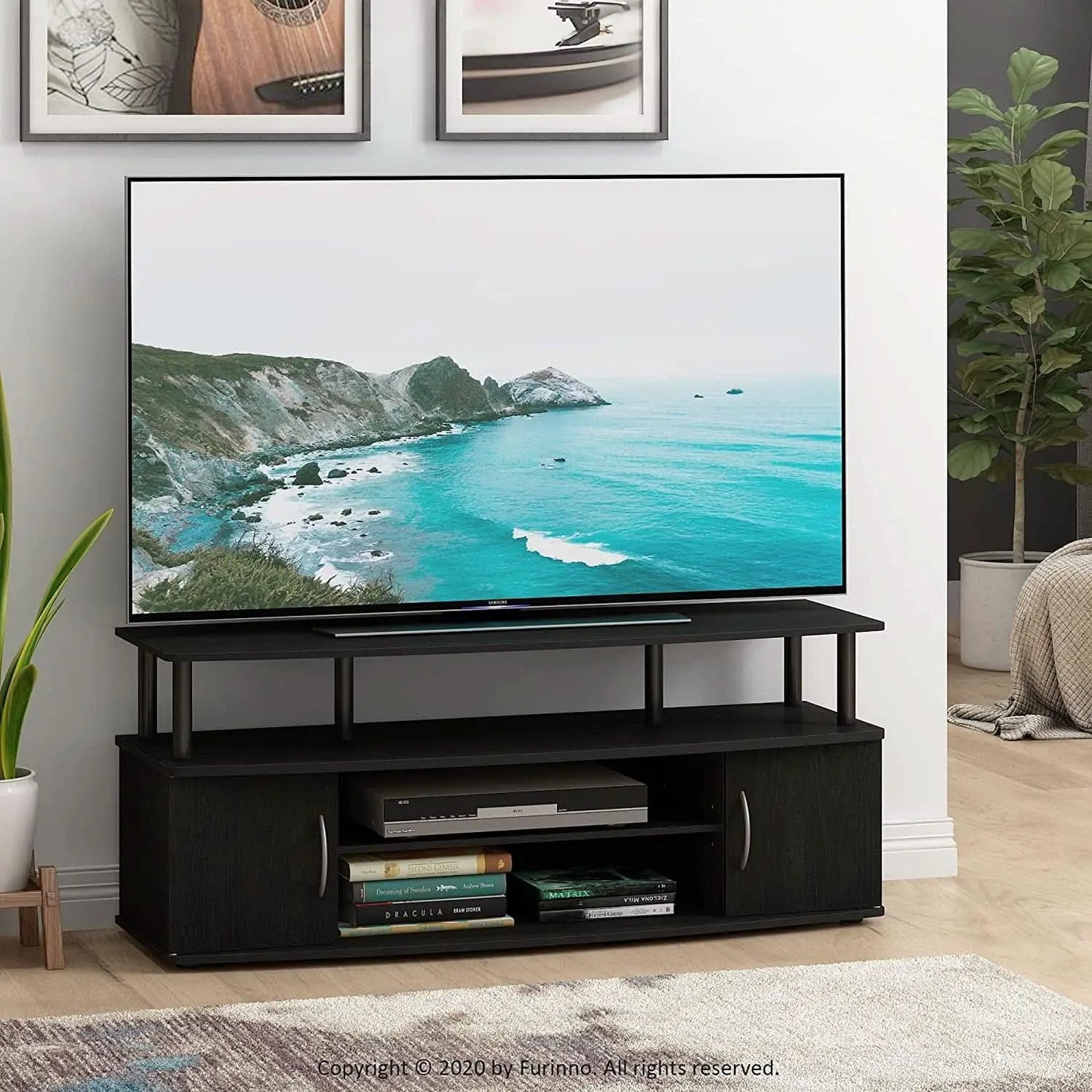 Jaya 55 Inch TV Entertainment Stand Blackwood Wood Cabinet from PriceLows™