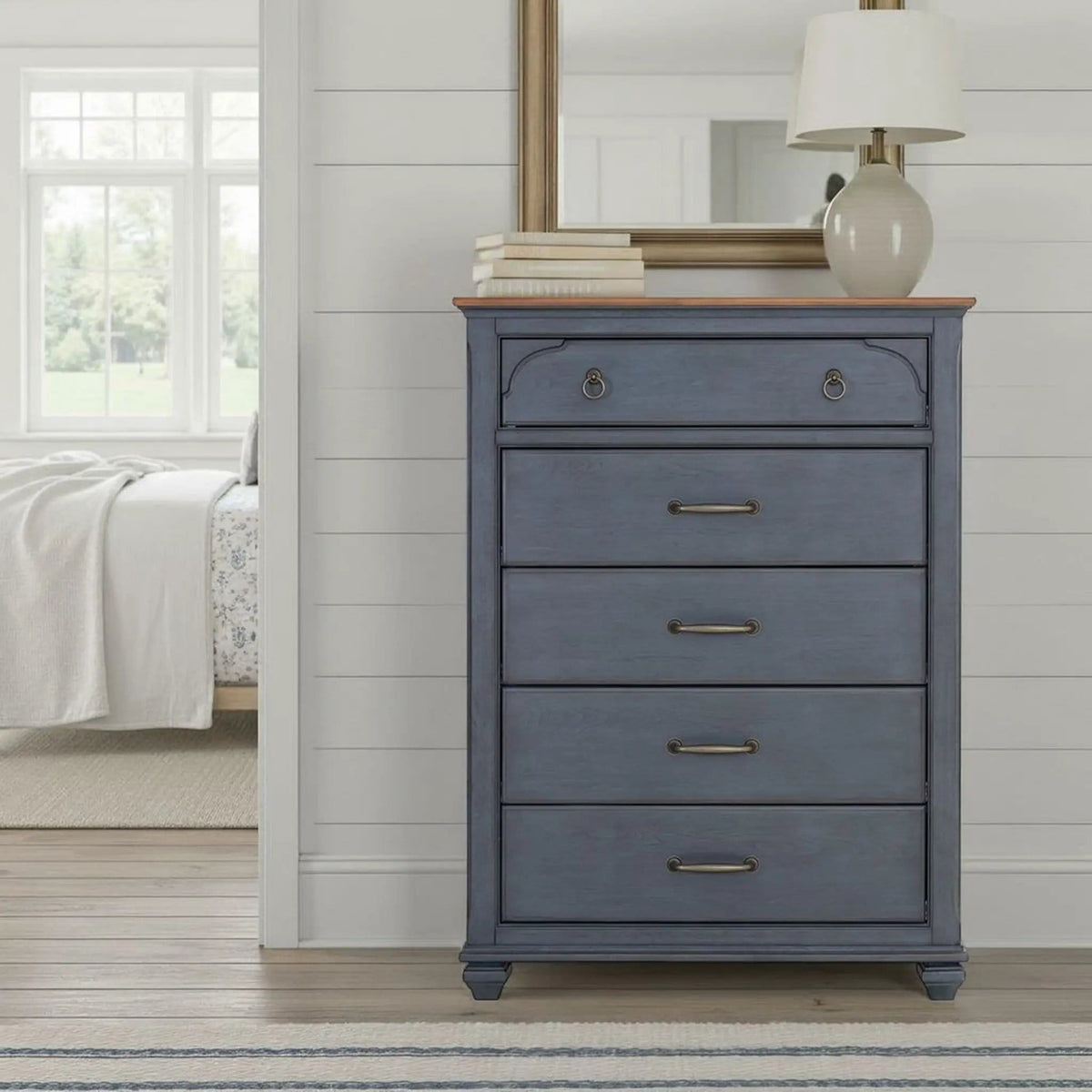 Chest Blue | 40 x 18 x 54 in | Wood | Living Room