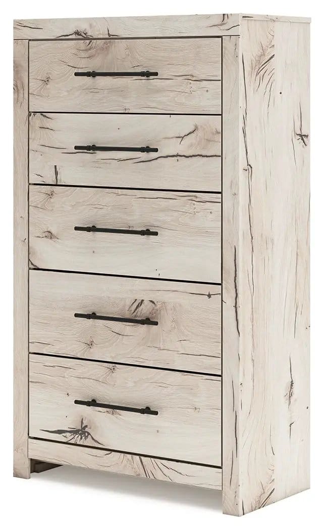 Lawroy Five Drawer Chest | 31.73 x 15.31 x 54.02 in | Engineered Wood & Linen | Light Natural