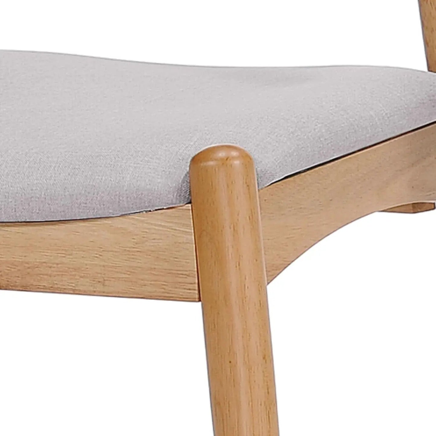 Beige Fabric Dining Chairs With Oak Finish 2 Pack Set from PriceLows™