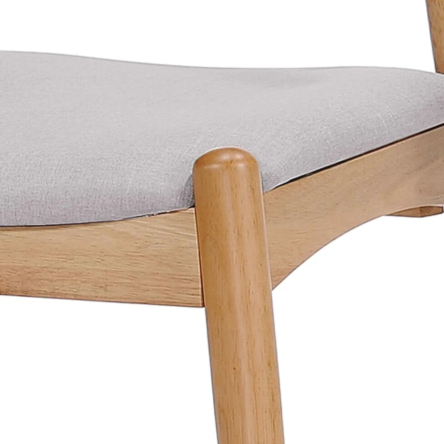 Beige Fabric Dining Chairs With Oak Finish 2 Pack Set from PriceLows™