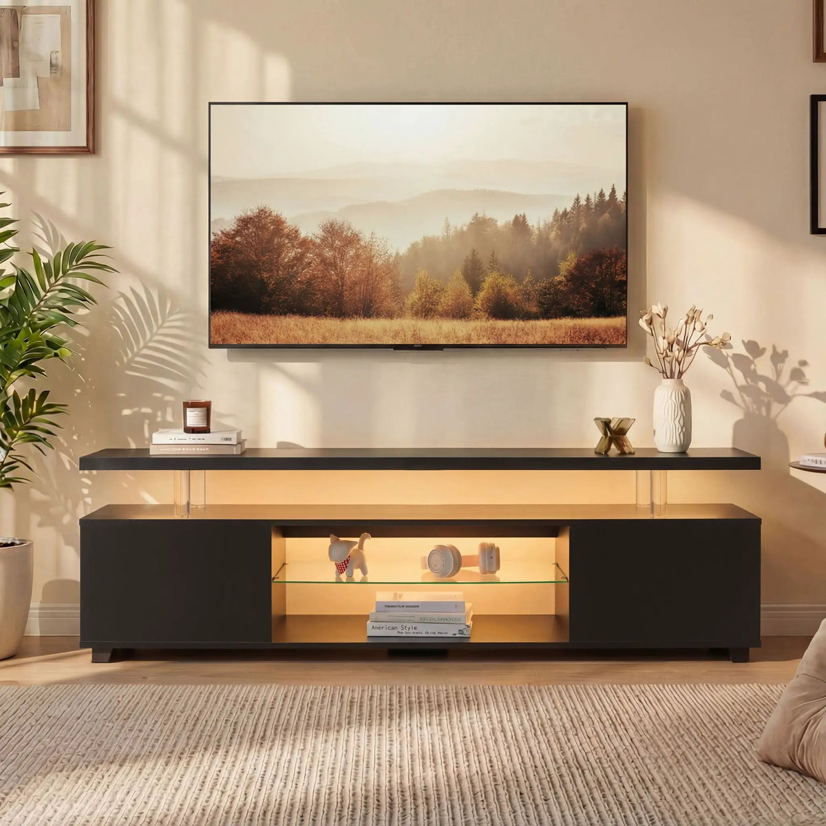 TV Stand | Built In LED | Large Side Cabinet | Modern Style