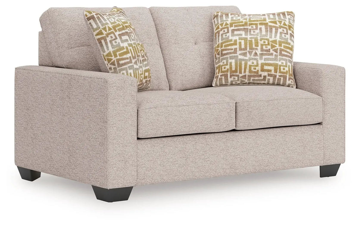 Loveseat | Track Arms | Transitional Style | Neutral Upholstery