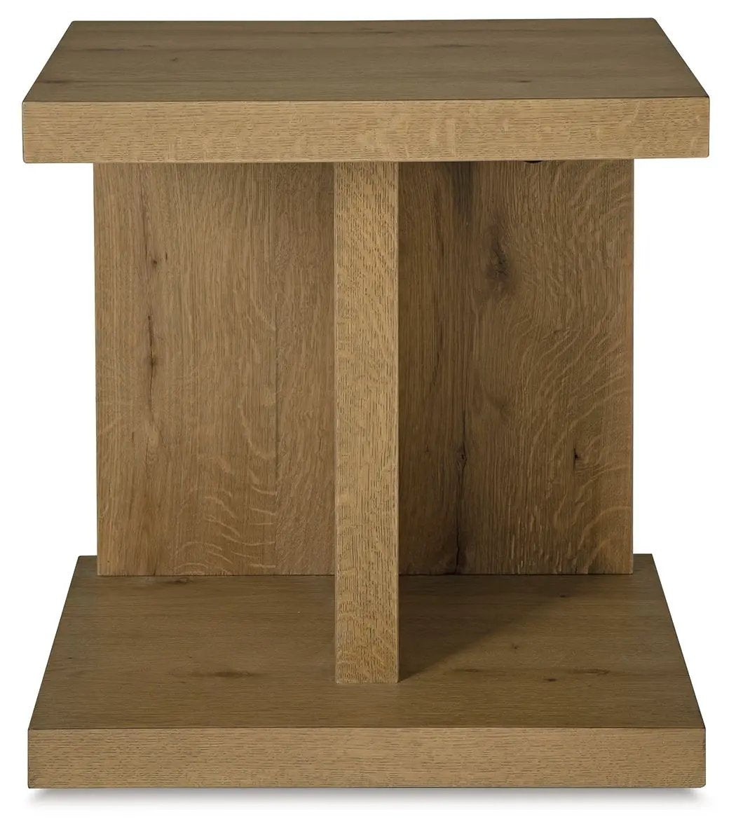 Brinstead Chairside End Table | Light Brown | Rustic Oak Veneer | 50 Inch Cord Length