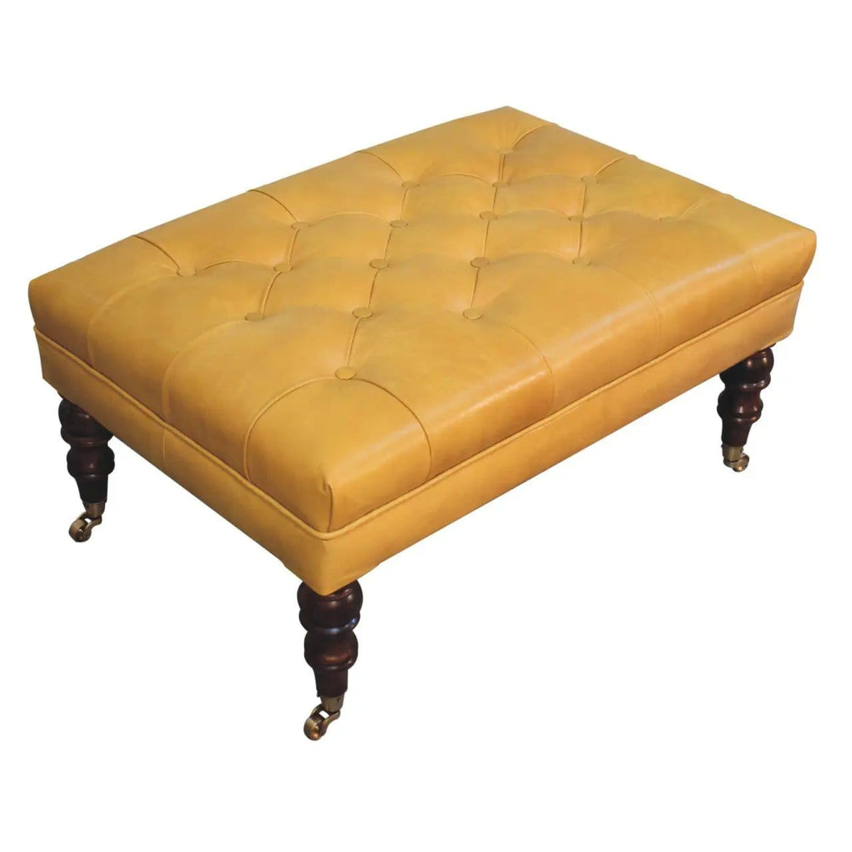 Buffalo Ottoman With Castor Legs | 7 Pieces | Mango Wood | Living Room
