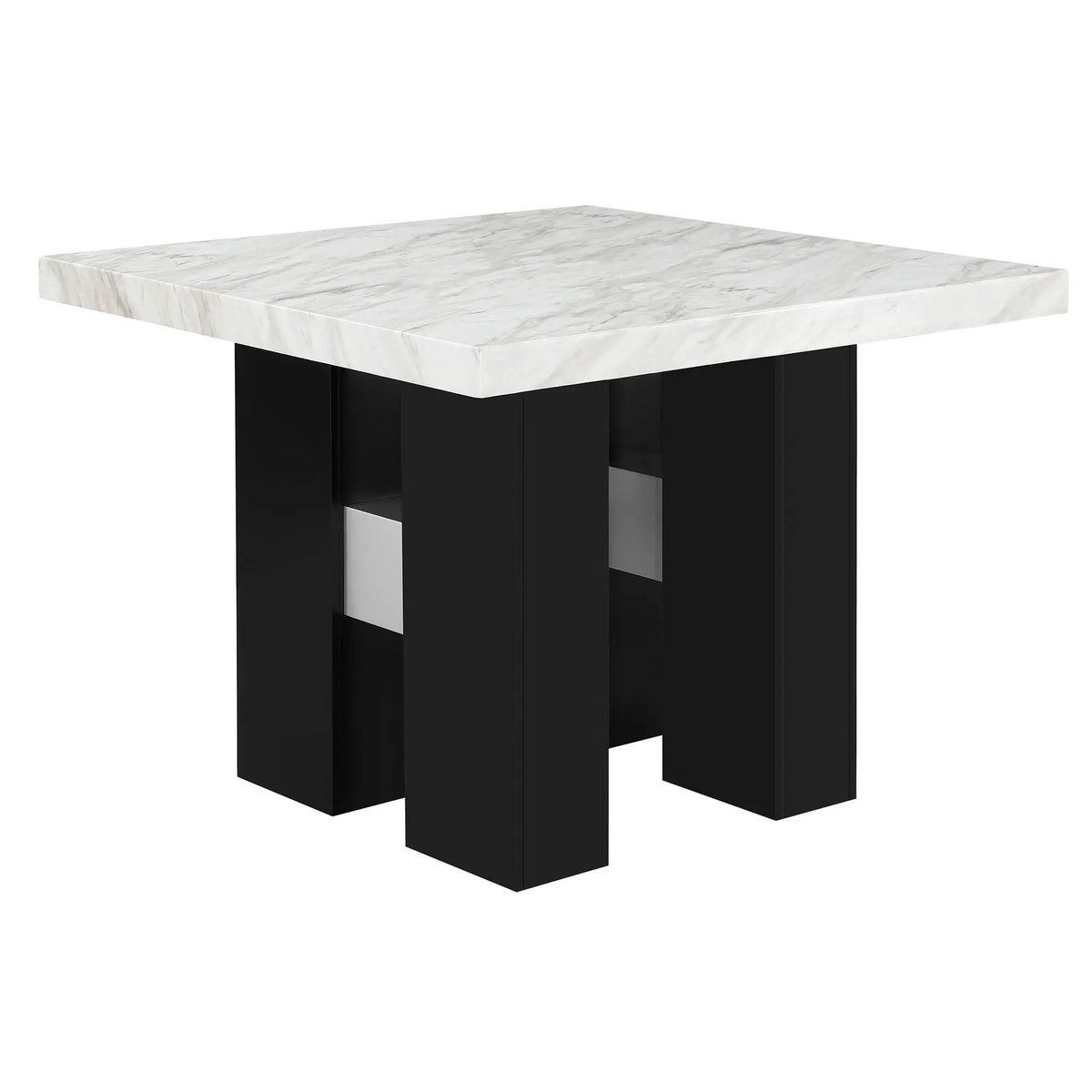 Mikha Bar Table | 48 Inch Square | Rubberwood Construction | Sleek Finish