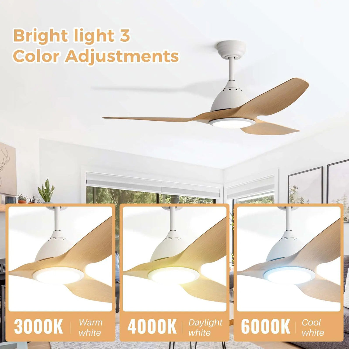 Bredoom Ceiling Fan | 52 Inch Span | Reversible DC Motor | LED Light And 6-Speed Remote