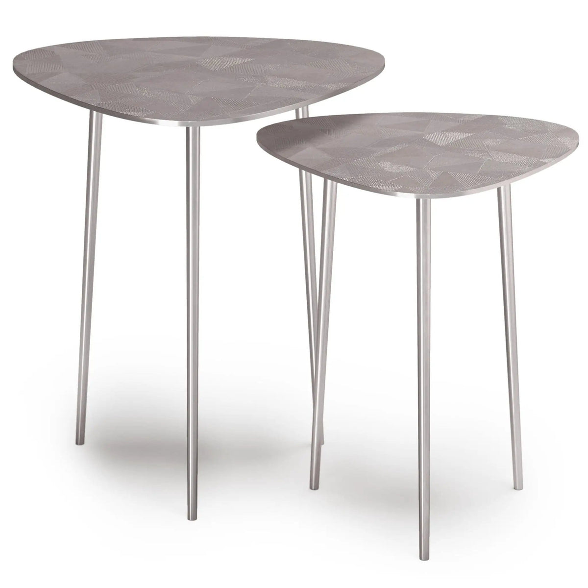 Shelton 2 Piece Metal Nesting Table | 2-Piece Set | Iron & Metal | Gray