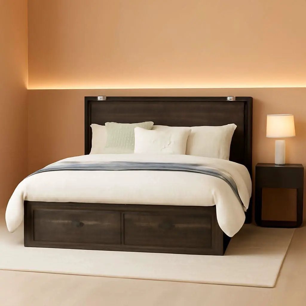 Queen Murphy Bed With Black Oak Finish And Storage from PriceLows™